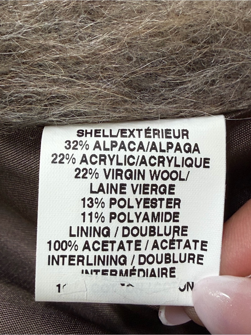 Women's Plaid  Fur Cape Coat in Brown and Cream - Picture 8 of 8